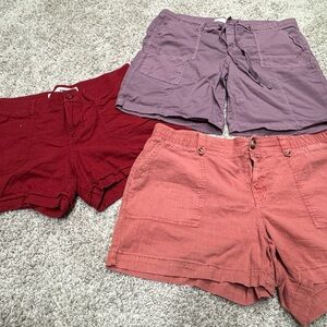Sonoma Women's Shorts Trio - Red, Purple, and Coral